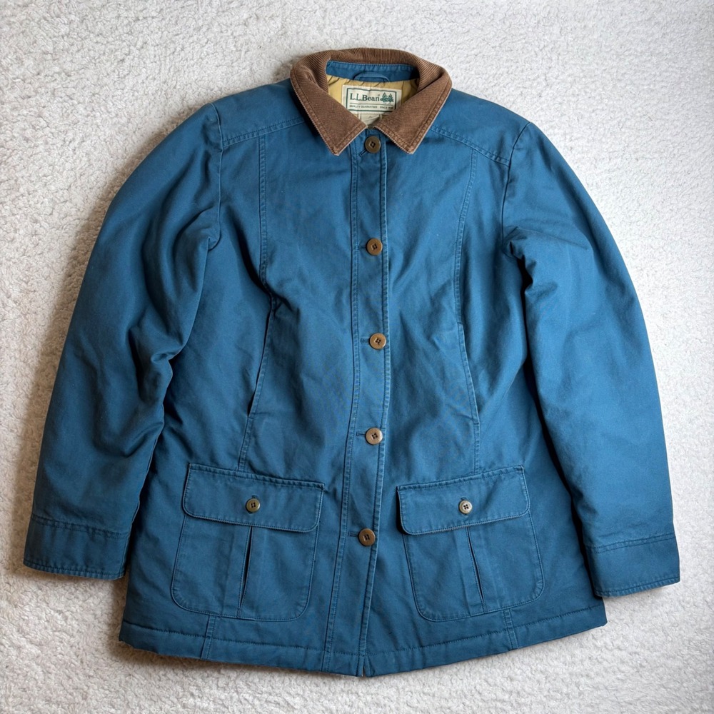 L.L. Bean Barn Jacket Teal Blue insulated S